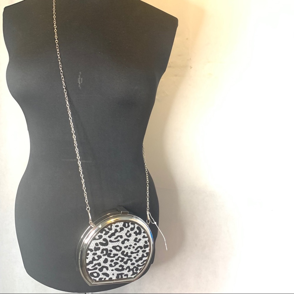 Leopard Print Sequenced Circle Chain Crossbody Ba… - image 1
